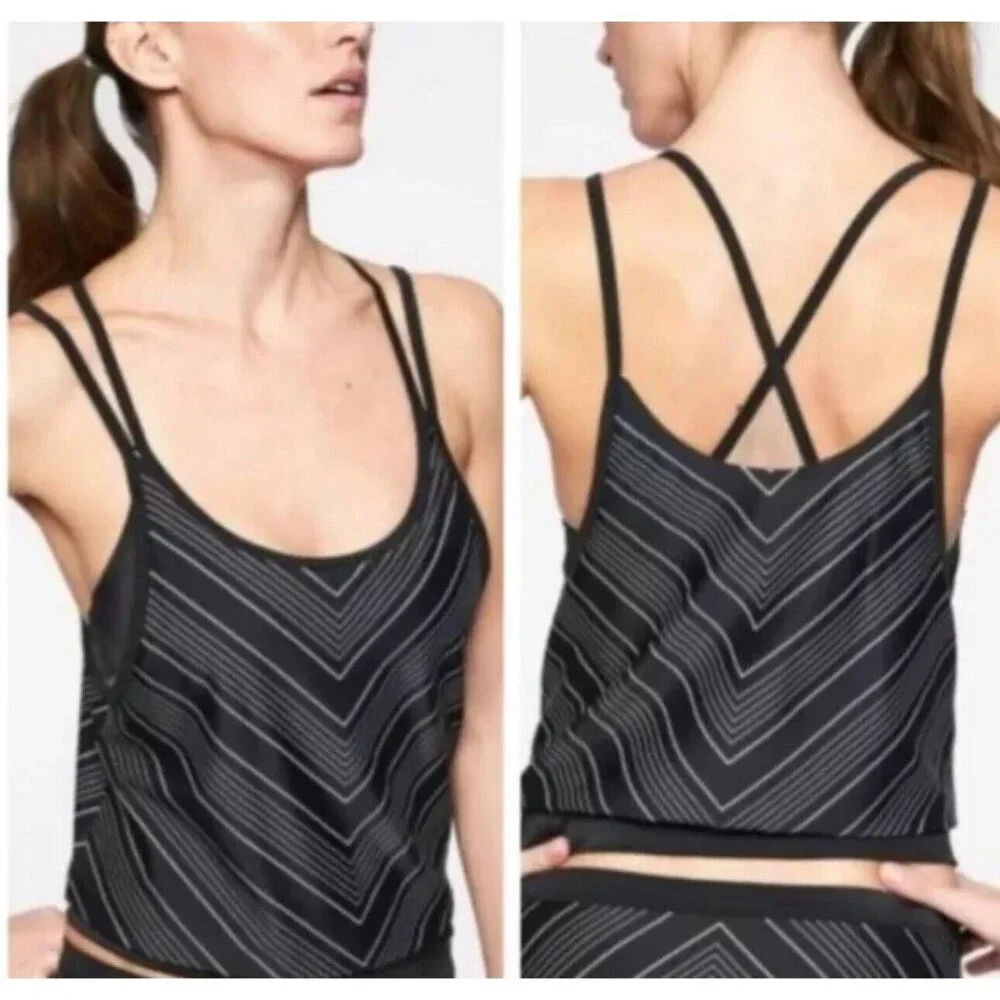 NWT Athleta 38 B / C Chevron Blousy Tankini Top Swim Top Swimsuit Top - Picture 1 of 9